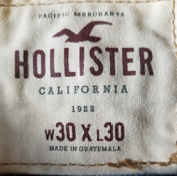 Mens Hollister Light Wash Ripped Skinny Blue Jeans - Picture 4 of 4